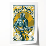 Chuck Berry Vintage Guitar Poster | Retro Music Wall Art
