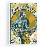 Chuck Berry Vintage Guitar Poster | Retro Music Wall Art