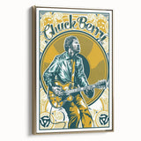 Chuck Berry Vintage Guitar Poster | Retro Music Wall Art