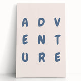 Adventure Wall Art – Inspirational Typography Print for Boys' Room