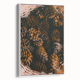 Vintage poster art of autumn trees in vibrant hues on a large framed canvas, suitable for living room decor.