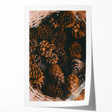 Extra large rolled print featuring a fall-themed floral design in warm orange and brown tones.