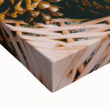 Large art depicting a black and white autumn landscape on stretched canvas, suitable for bedroom decor.