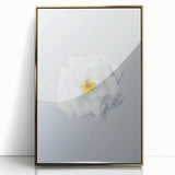 Mid-century modernist spring-themed large art print in a gold frame, featuring vibrant pastel colors.