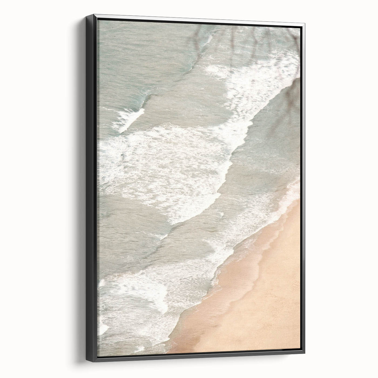 Black and white landscape art painting on framed canvas, featuring a summer scene, ideal for bedroom decor.