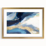Abstract strokes wall art framed in gold, showcasing a modern design with soft colors and a matte finish, perfect for contemporary home decor.