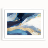 Abstract strokes wall art framed in white, showcasing vibrant colors and dynamic patterns, ideal for modern home decor in living spaces or galleries.