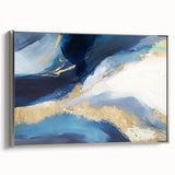 Framed wall art featuring abstract strokes in silver tones, showcasing a modern design with textured brushstrokes, perfect for contemporary home decor.