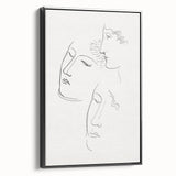 Modern Wall Art: Minimalist Sketch of Women - Elegant Line Drawing