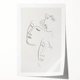 Modern Wall Art: Minimalist Sketch of Women - Elegant Line Drawing