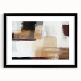Abstract wall art featuring bold, colorful strokes in a modern black frame with a white mat, perfect for contemporary home decor or office spaces.