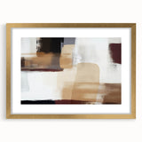 Abstract strokes wall art framed in gold, showcasing vibrant colors and dynamic patterns, perfect for modern home decor and artistic interiors.