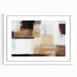Abstract wall art print featuring colorful strokes in vibrant hues, framed with a white mat. Ideal for modern home decor, enhancing any living space.