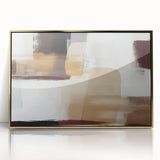 Abstract strokes wall art in a sleek gold frame, showcasing vibrant colors and dynamic patterns, perfect for modern home decor and artistic interiors.