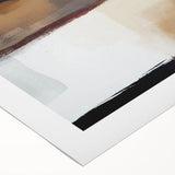 Abstract strokes wall art on rolled canvas showcasing vibrant hues of blue, orange, and gold, perfect for modern home decor, elegantly packaged in a protective tube.