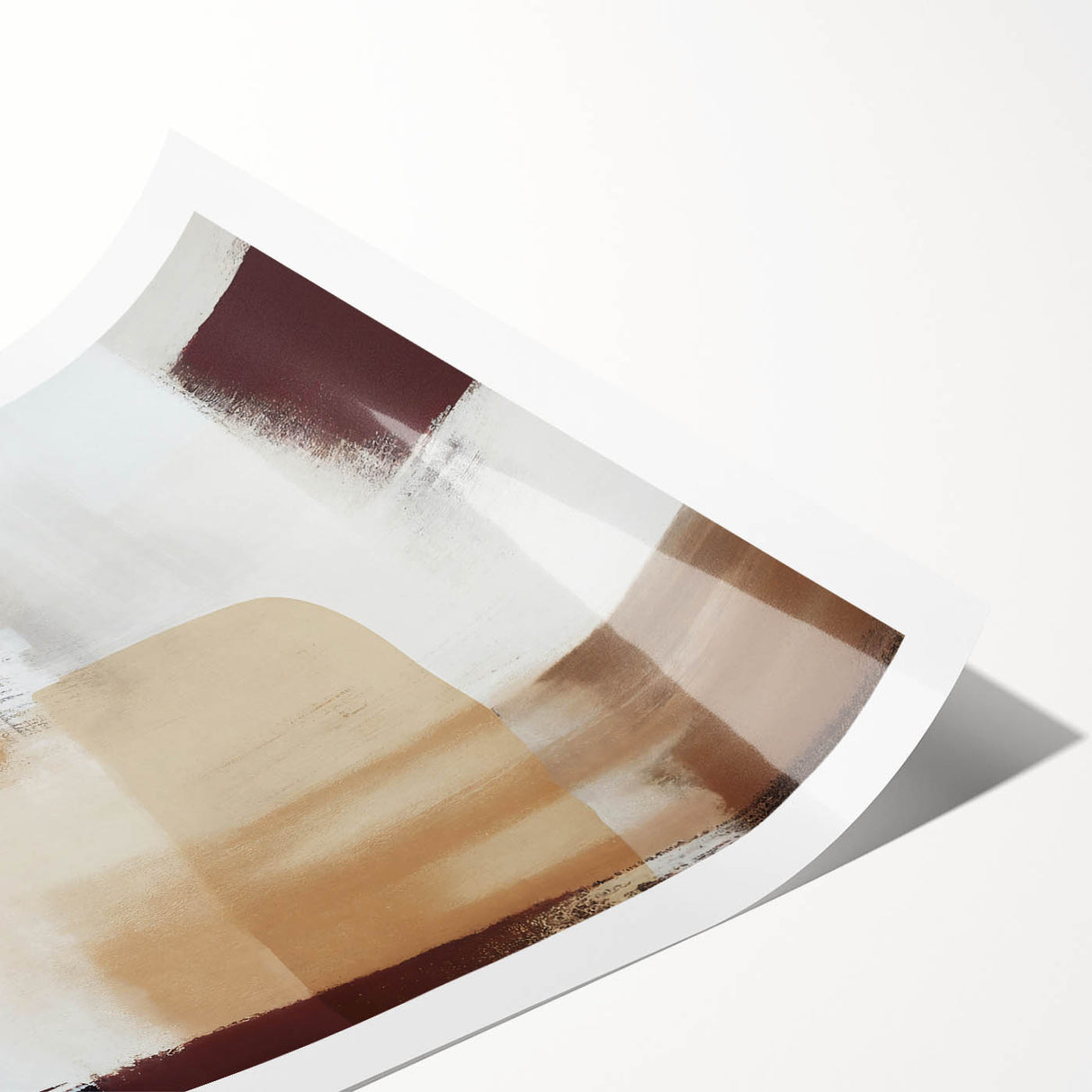 Abstract strokes wall art print showcasing vibrant colors and dynamic shapes, rolled for shipping in a protective tube. Perfect for modern home decor.