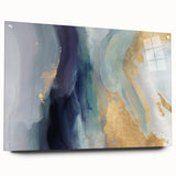 Abstract wall art featuring colorful strokes in vibrant hues, mounted on acrylic glass for a modern touch, displayed with decorative pins on a white wall.