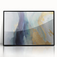 Framed abstract wall art featuring dynamic strokes in black and white, set against a sleek backdrop, enhancing modern decor with its contemporary elegance.