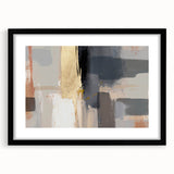 Abstract wall art featuring bold black and white strokes in a modern frame, ideal for contemporary home decor. The piece enhances any living space with its striking design and elegant mat finish.