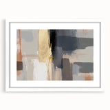 Abstract wall art featuring bold, colorful strokes in a sleek white frame with a mat, ideal for modern home decor and artistic enhancement of any space.