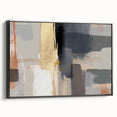 Framed canvas wall art showcasing abstract strokes in black and white, featuring a sleek side view. Perfect for modern decor and artistic spaces.