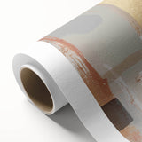 Abstract wall art on rolled canvas showcasing vibrant strokes in shades of blue, orange, and yellow, ideal for modern home decor, enhancing artistic interiors.