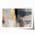 Abstract wall art print featuring vibrant strokes in shades of blue, orange, and yellow, rolled and ready for display to enhance modern home decor. Perfect for adding a splash of color to any room.