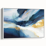 Abstract strokes wall art framed in white, showcasing vibrant colors and unique patterns, ideal for modern decor and artistic expression in living spaces.
