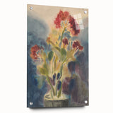 Modern Wall Art: Red Flowers - Vibrant Abstract Floral Watercolor
