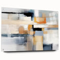 Abstract wall art featuring vibrant strokes in shades of blue, yellow, and pink, displayed in a side view with pins, perfect for modern interior decor.