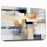 Abstract strokes wall art displayed in an acrylic frame, showcasing vibrant colors and dynamic shapes. Ideal for modern decor, enhancing any living space with contemporary elegance.