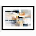 Abstract strokes wall art in a sleek black frame with a mat, showcasing vibrant colors and dynamic patterns, perfect for modern home decor.