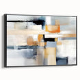 Framed canvas wall art showcasing abstract strokes in black and white, featuring a modern design that adds a chic touch to any contemporary decor setting.