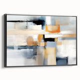 Framed canvas wall art showcasing abstract strokes in black and white, featuring a modern design that adds a chic touch to any contemporary decor setting.