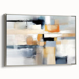 Framed abstract wall art featuring dynamic silver strokes on a textured canvas, showcasing a modern aesthetic that enhances contemporary decor.
