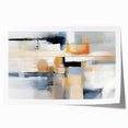 Abstract wall art print showcasing vibrant strokes in blue, orange, and yellow hues, perfect for modern home decor. This rolled artwork is ideal for enhancing interior spaces with a contemporary touch.