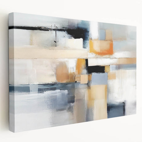 Abstract strokes wall art on stretched canvas, showcasing vibrant colors and dynamic patterns, perfect for modern home decor and artistic ambiance.