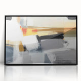 Framed abstract wall art featuring dynamic black strokes on a white background, designed to enhance modern interiors with a contemporary aesthetic.