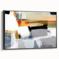 Framed black abstract strokes wall art on canvas showcasing dynamic brushwork and elegant lines, perfect for modern home decor or office styling.