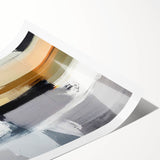 Colorful abstract strokes wall art print showcasing vibrant hues of blue, yellow, and pink, ideal for modern home decor. Rolled and ready for framing, this artwork adds a dynamic touch to any interior space.