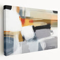 Colorful abstract strokes wall art in a side view, showcasing vibrant hues on a stretched canvas, perfect for modern home decor and artistic expression.