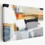 Colorful abstract strokes wall art in a side view, showcasing vibrant hues on a stretched canvas, perfect for modern home decor and artistic expression.
