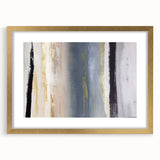 Abstract strokes wall art framed in gold, showcasing vibrant colors and dynamic patterns, perfect for modern home decor and artistic expression.