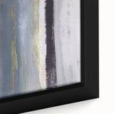 Framed abstract strokes wall art in vibrant hues of blue, yellow, and red, showcasing textured brushwork and modern design, perfect for contemporary decor.