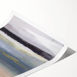 Abstract wall art featuring vibrant strokes of teal, mustard, and coral colors, rolled for easy shipping in a protective cardboard tube, ideal for modern decor.