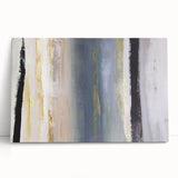 Abstract strokes wall art on stretched canvas, showcasing vibrant colors of blue, pink, and gold, perfect for modern home decor. Ideal for enhancing artistic spaces.