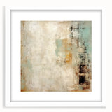 Abstract strokes wall art featuring bold colors and textured layers, elegantly framed with a white mat, perfect for modern home decor. Ideal for adding a contemporary touch to any room.