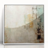 Framed abstract wall art featuring vibrant strokes in shades of blue, pink, and gold, set against a sleek white background, perfect for modern decor.