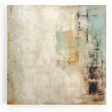 Abstract wall art featuring dynamic strokes in shades of blue, orange, and gold, printed on stretched canvas to enhance modern decor. Perfect for adding a vibrant touch to living spaces.