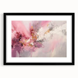 Abstract strokes wall art framed in black with a mat, showcasing vibrant colors and dynamic patterns, perfect for modern home decor.